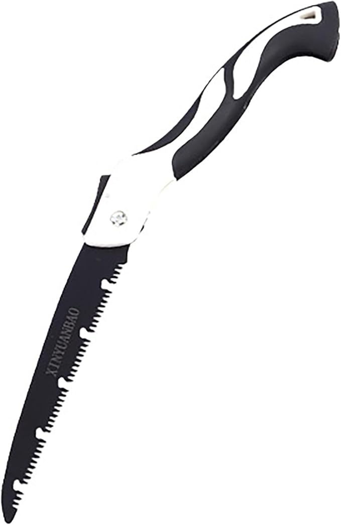 Folding Saw with Rubber Handle, 18.5 Inch Manganese Steel SK-5 Blade Pruning Saw for Hunting, Gardening, Camping and Trimming (blade 25cm)