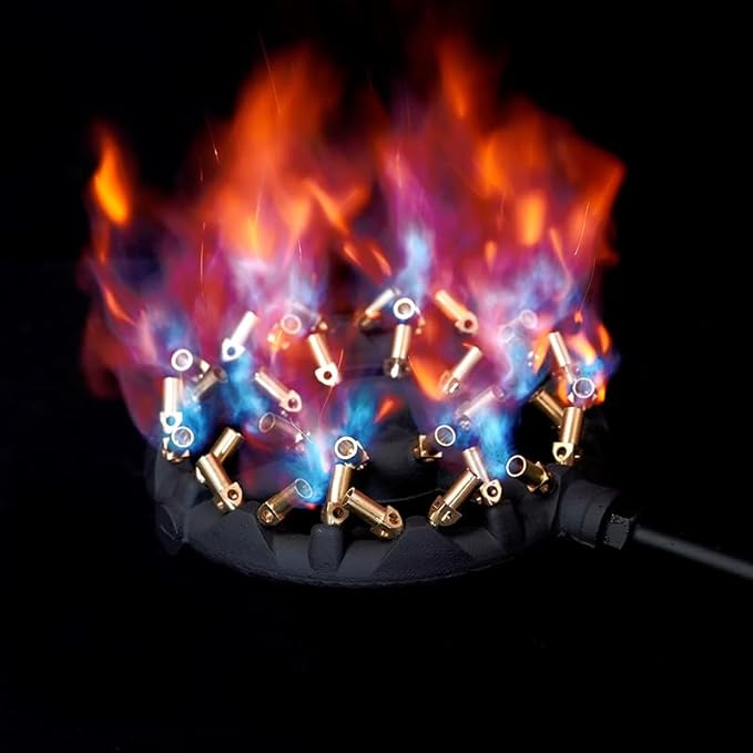 Outdoor Gas Stove with 32 Brass Tips -Jet Burner Perfect for Camping, Turkey Frying, and More! GB-32 LP(Propane Gas 32 Tips)