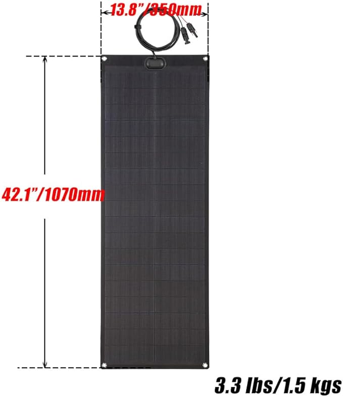 55W 12V ETFE Black Flexible Solar Panel, PERC Mono Solar Cells, Ultrathin Ultra Lightweight for Campers, RVs, Boats,Camping, Tent