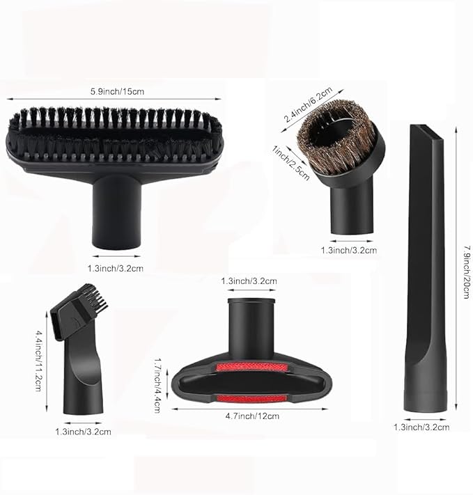 7 PCS Vacuum Attachments Replacement for Shop Vac Accessories with, 1 7/8" to 1" Adapter for Shop Vac,1 1/4" Household Cleaning Accessories Brush Kit for Shop Vac Attachment