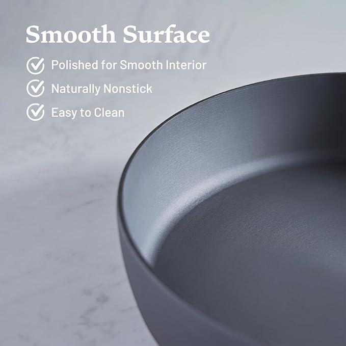 Flambo Skillet #10 - Naturally Non-Stick 10 Inch Pre-Seasoned Cast Iron Frying Pan - Smooth Nonstick Finish for Grilling, Frying, Sauteing, Searing, Baking - Use on Oven, Stove, Grill, or Campfire