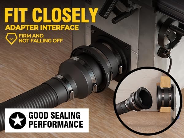 4" Joinerjetly Magnetic Dust Collection Starter Kit for Dust Collectors, Fast Connect Dust Hose to Machinery Port, Dust Collector/Vacuum Fittings 1P