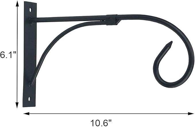 Tinsow Plant Bracket Iron Wall Hooks Straight Downcurled Hanging for Wind Chimes, Flower Baskets, Decorative Plants, Lantern, Wind Spinners, Bird Feeders, Indoor or Outdoor Decoration