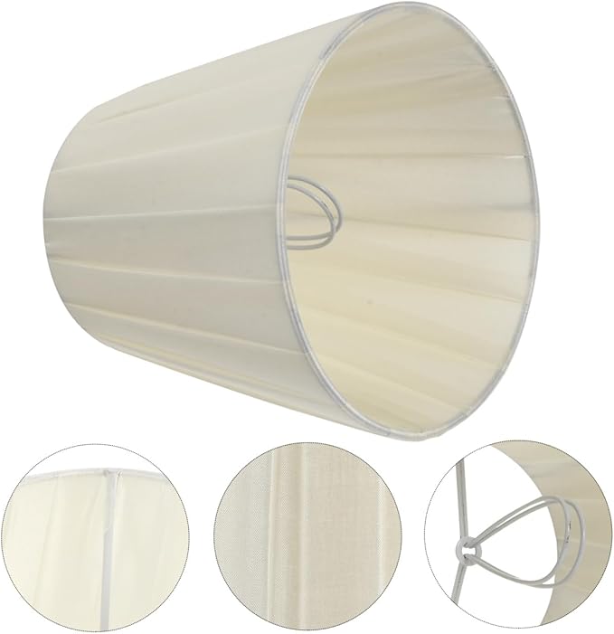 Lamp Shades: General Clip on Lamp Shade, Mushroom Pleated Cylindrical Design, 5.51 X 4.92 X 3.54in for Home Decor
