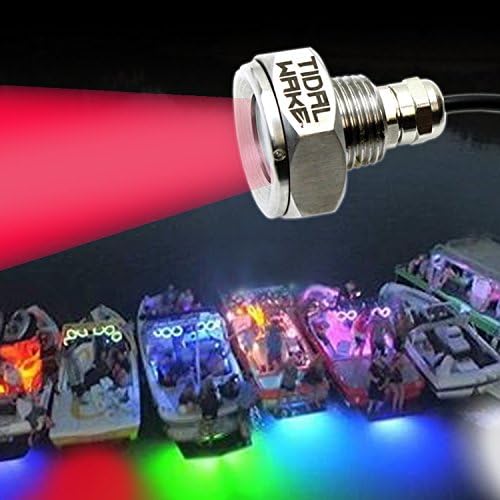 Tidal Wake IP68 Underwater 1/2in Standard Boat Drain Plug LED Light, Brilliant Underwater Lighting in Minutes! No Holes to Drill!
