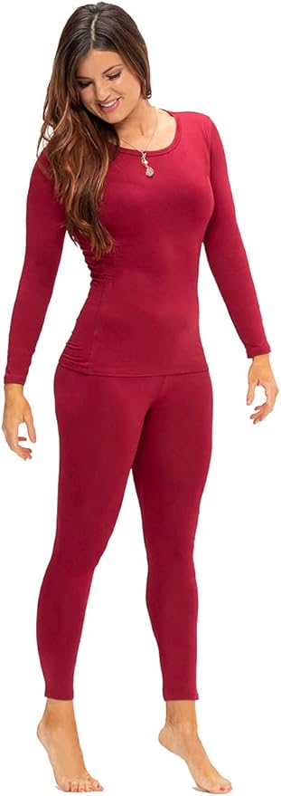 DEVOPS Women's Thermal Underwear Long Johns Top & Bottom Set