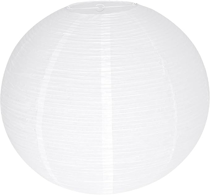 White Paper Lamp Shade, 20''x20'' Large Chinses Paper Lantern Pendant Light Shade,Round Lanpshade Home Decor Ceiling Lampshade, Foldable Lampshade