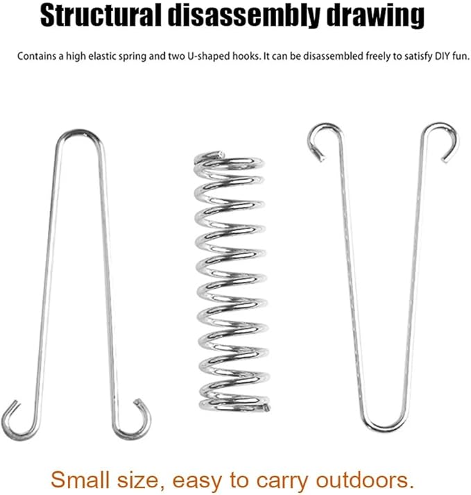 10PCS Tent Spring Buckle, 304 Stainless Steel Porch Swing Springs Heavy Duty, Windproof Tarp Springs, Rope Spring for Awning, Dog Chain Tension Springs, Sun Sail Shades Springs Tension