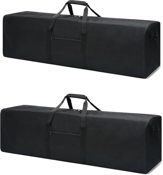 52 Inch Large Duffle Bag for Travel Camping Sport Equipment Storage Bag with 2-way Lockable Zippers(Black 52inch 2Pack)