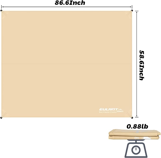 Tent Footprint, 210D Oxford Cloth Camping Tent Tarp, PU 3000 Waterproof Ground Sheet Mat for Tent, Backpacking, Hiking, Beach