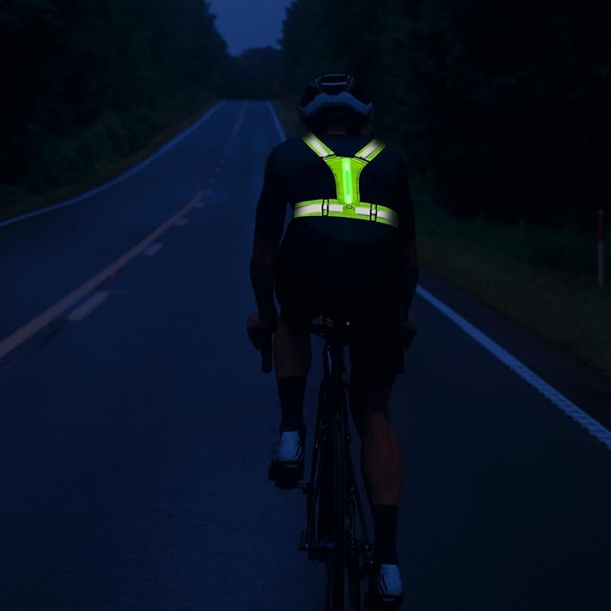 LED Safety Wristband Lights - Rechargeable Light Up Arm Ankle Band Kids Magic Slap Glow Bracelets Reflective Belt High Visibility for Night Cycling Walking Joggers Running Gear