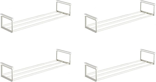 Expandable Shoe Rack Organizer - Adjustable Shoe Rack & Under Cabinet Shelf - for Shoe or Clothing Storage and Organization, Under Shelf Storage (White,4 Pcs)