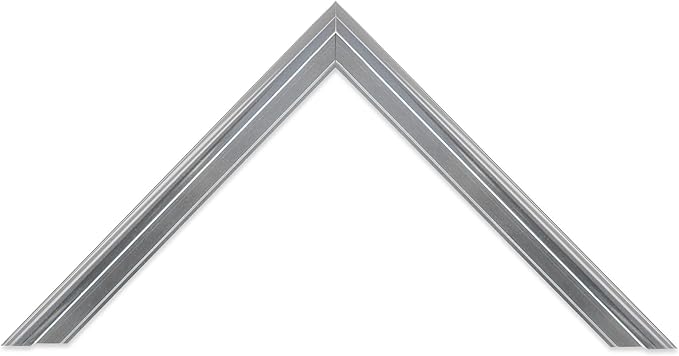 Frame My Mirror Silver Metal Framed Mirror, 36" x 48", True Reflections Glass, Satin Nickel Finish, Stanton Design, Hangs Horizontally or Vertically, Built in The USA