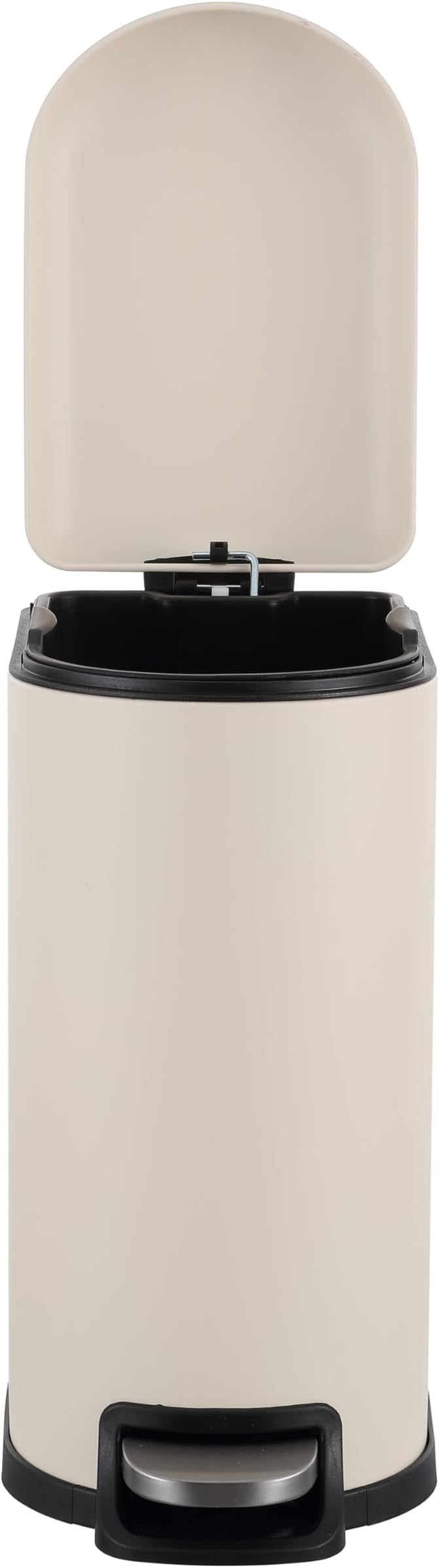 happimess HPM1009F Roland Mini 2.6-Gallon Step-Open Trash Can, Limestone Beige,with Soft-Close Lid, Fingerprint Resistant, Modern, Minimalistic for Home, Kitchen, Office, Bedroom, Bathroom