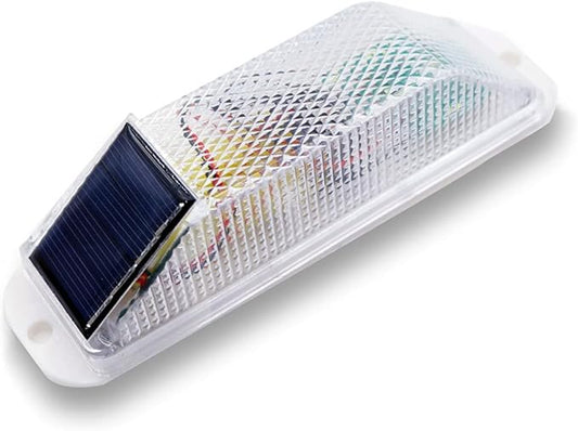 Aolyty Solar Strobe Warning Light Sensitive LED Warning Lamp Super Bright Waterproof Light Control Flashing Beacon Barricade Construction Safety Road Signs Flash Traffic Lights (White)