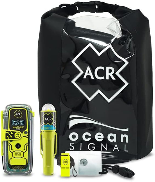 ACR ResQLink View GPS Personal Locator Beacon Survival Kit Includes a Compact Beacon, GPS Tracking, Strobe Light, Signal Mirror, and Waterproof Gear for Emergencies.