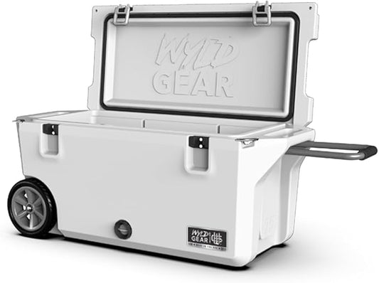 Wyld Gear 75qt Freedom Series Cooler with Wheels – Durable, High-Performance Ice Retention, Portable with Tow-and-Stow Handle – Ideal for Outdoor Adventures, Tailgating, and Camping