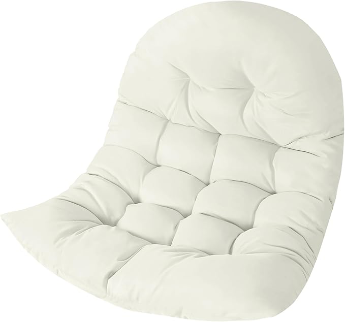 Thicken Egg Chair Cushion Replacement, Outdoor Hammock Swing Chair Cushions, Hanging Wicker Basket Seat Pad with High Elasticity PP Cotton, for Garden Patio Porch Furniture (Only Cushion)