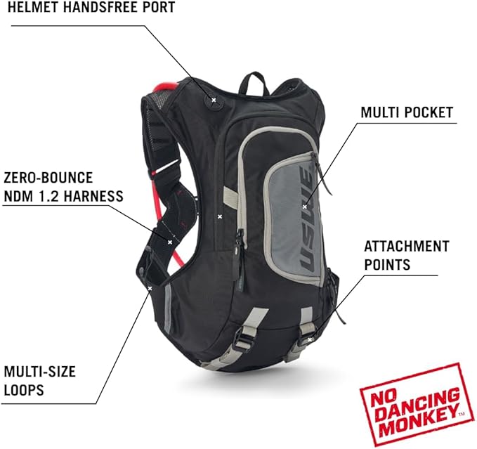 USWE Outlander Hydration Pack with Water Bladder, Hydration Backpack - Backpack for Cycling, MTB, Trail Running & More