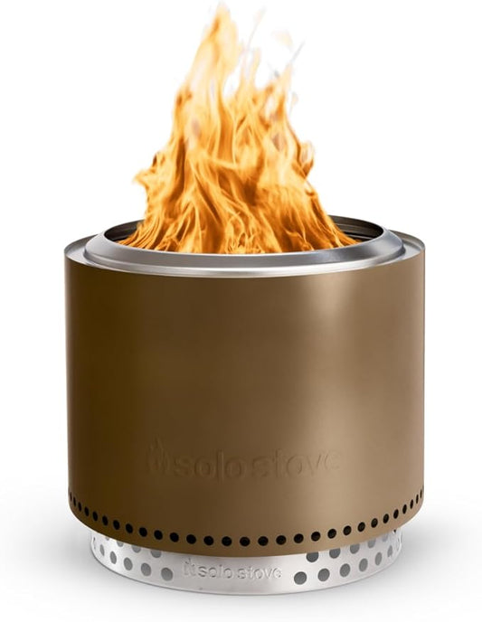 Solo Stove Bonfire with Stand | 19.5" Smokeless Fire Pit, Removable Ash Pan | Portable Stainless Steel Wood Burning Outdoor Fireplace, Ideal for 4–6 People, 21.75 lbs, Bronze