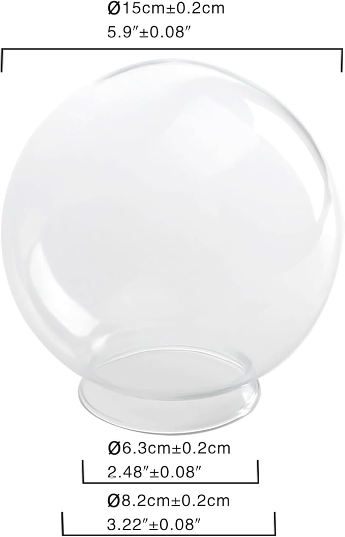 Permo Lighting Fixture Replacement 5.9" Round Globe Clear Glass Shade