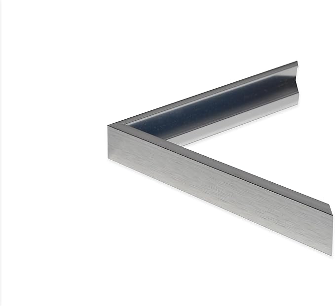 Frame My Mirror Silver Metal Framed Mirror, 36" x 36" Mirror for Bathroom, Metal Frame, True Reflections Glass, Satin Nickel Finish, Stanton Design, Hangs Horizontally or Vertically, Made in USA