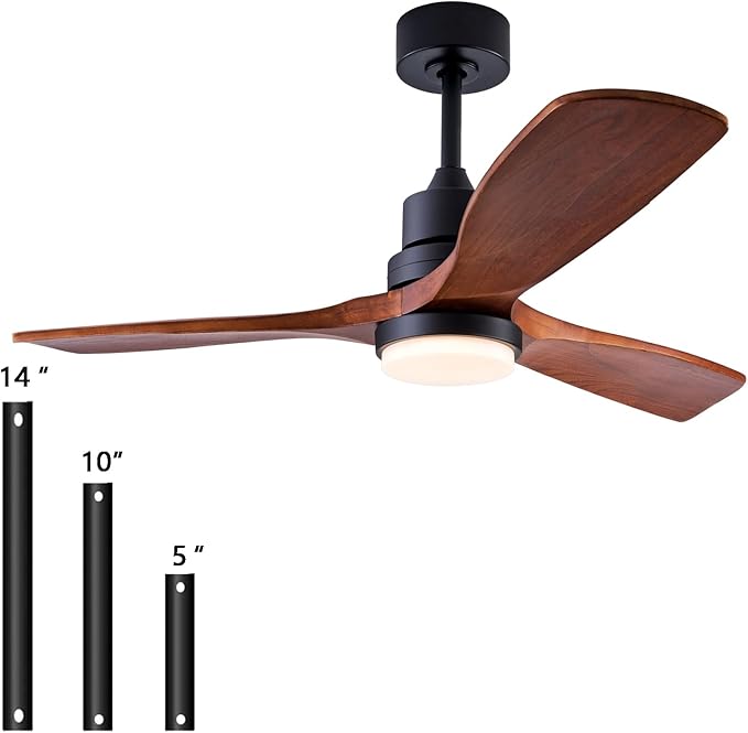 36" Ceiling Fans [with Lighting Remote Control], Indoor Outdoor Modern Wooden Ceiling Fan [with 3 Solid Wood Blades] for Kids' Rooms, bedrooms, Offices and More.…