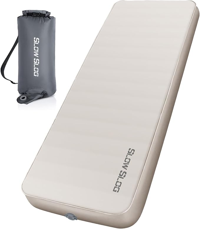 Self-Inflating Sleeping Pad with Portable Electric Air Pump, 4in Thick Memory Foam Camping Mattress for Tent Cot & Car Travel, Fast Inflate & Deflate Camping Pad