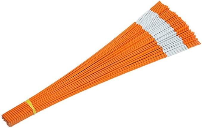 60-Inch Hollow Reflective Driveway Markers Driveway Poles for Easy Visibility at Night, 1/4Inch Diameter Orange, 20 Pack