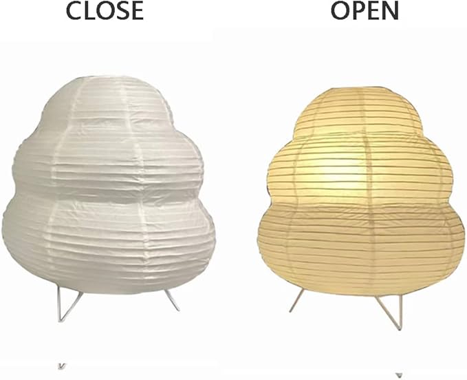 YY YEARCHY Table Lamp Paper Lamp Desk Standing Lamps with Rice Paper Shade for Bedroom Livingroom (Cloud 2 Pack)