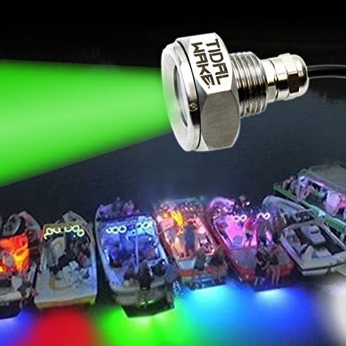 Tidal Wake IP68 Underwater 1/2in Standard Boat Drain Plug LED Light, Brilliant Underwater Lighting in Minutes! No Holes to Drill!