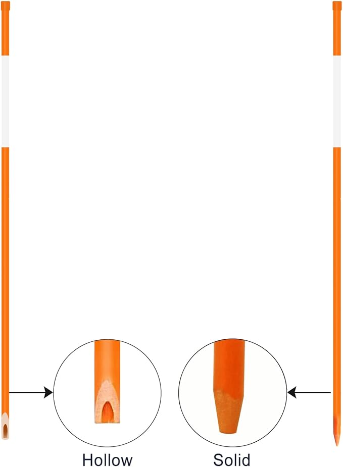48-Inch Reflective Driveway Markers 20-Pack, 5/16-Inch Dia Hollow Snow Markers Snow Stakes, Orange