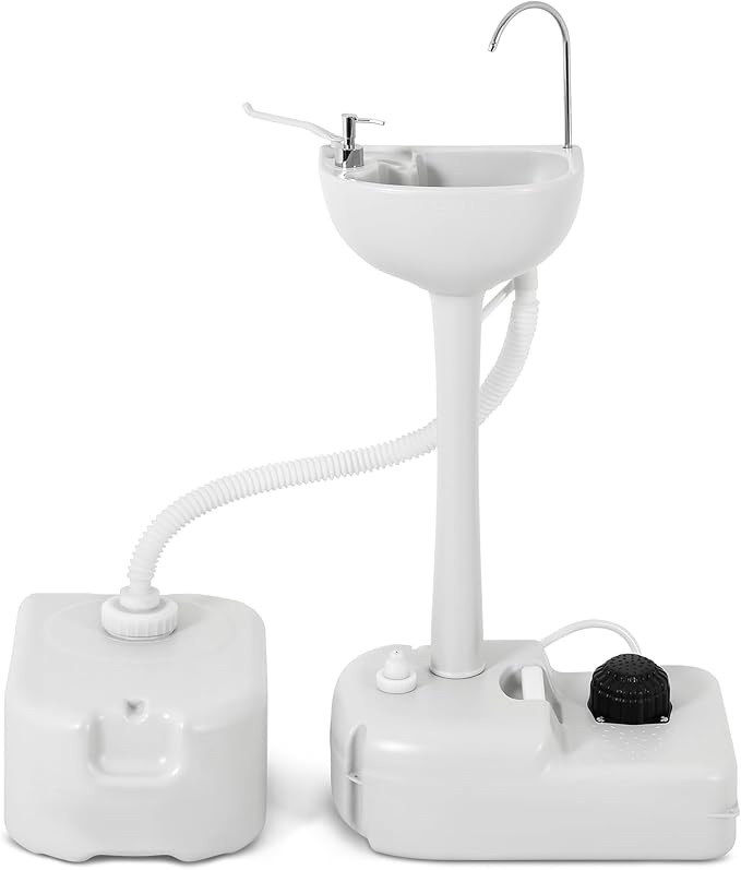 YITAMOTOR Portable Sink 17L Camping Hand Washing Station with 24L Sewage Tank, Wheels, Soap Dispenser, Towel Holder, for Garden, Gather, Worksite, Outdoor, Travel, Boat