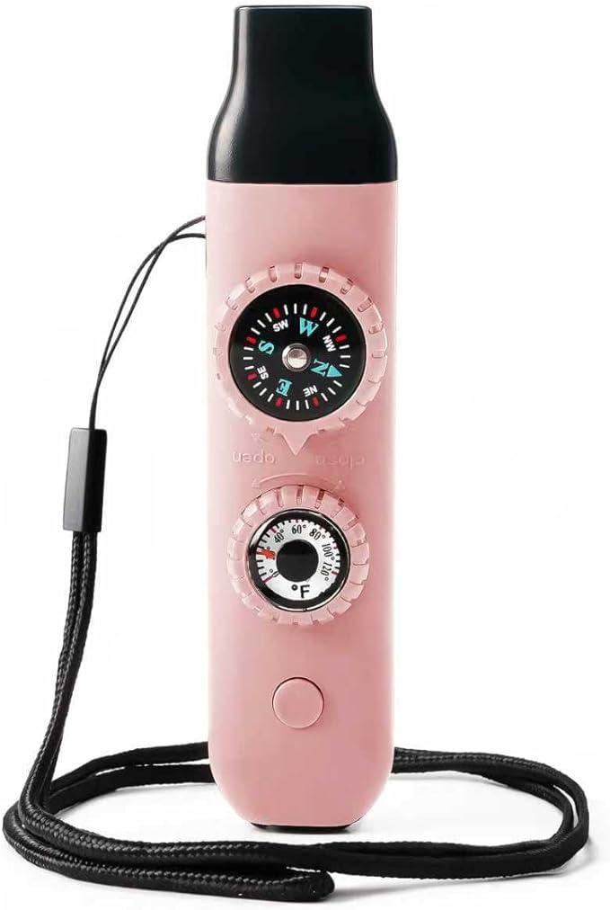 Emergency Survival Safety Whistle，Whistle for Kids with Lanyard,Compass,Thermometer,Ideal for Kayaking, Boating, Hiking, Camping, Climbing
