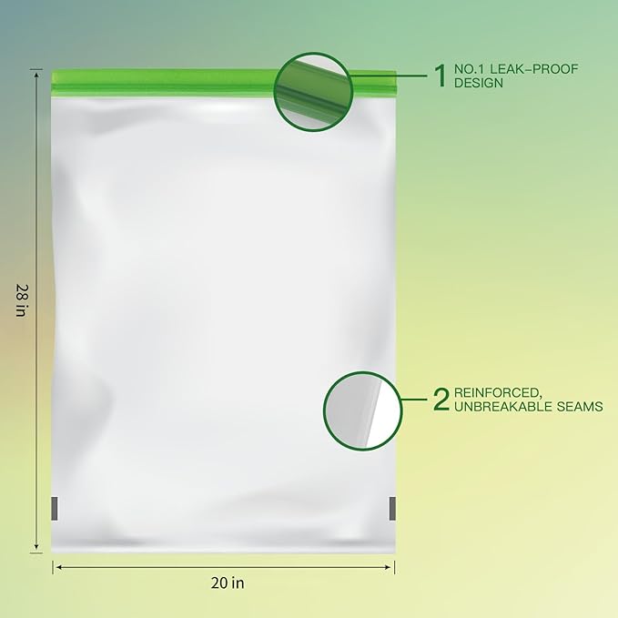 Odor Proof Storage Bags-28x20 Inch, Reusable Double-Tracked Zip Closure Barrier Storage Bags Lock in Odors Keep Contents Fresh and Waterproof, Large No-Odor Bear Bag fit Camping, Hiking, Water Sports