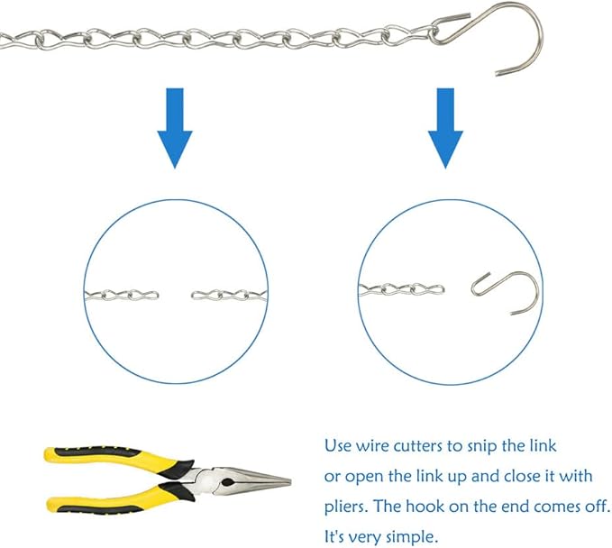 YINGFENG 10 Pack 9.5 Inch Silver Hanging Chains for Hanging Bird Feeders, Bird Houses, Planters, Baskets, Birdbaths, Lanterns, Wind Chimes, Billboards, Signs and Ornaments