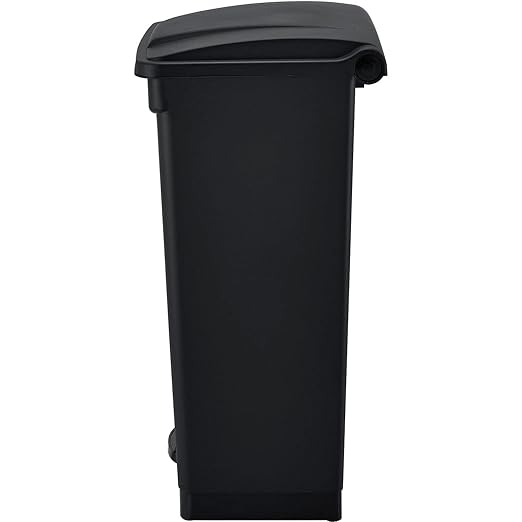 Global Industrial Plastic Rectangular Step On Trash Can, 23 Gallon, Black