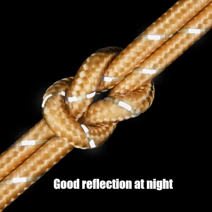 Tent Wind Ropes with Tensioners Cord Adjuster, 4pcs 13ft Reflective Rope for Camping, Hiking, Canopy Shelter, Outdoor Activity(Black)