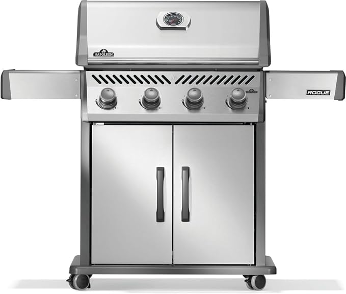 Napoleon Rogue 525 Propane Gas Grill, Stainless Steel, Durable 4-Burner Outdoor BBQ