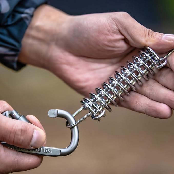 10PCS Tent Spring Buckle, 304 Stainless Steel Porch Swing Springs Heavy Duty, Windproof Tarp Springs, Rope Spring for Awning, Dog Chain Tension Springs, Sun Sail Shades Springs Tension
