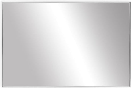 Frame My Mirror Silver Metal Framed Mirror, 34" x 44" Mirror for Bathroom, Metal Frame, True Reflections Glass, Chrome Finish, Stanton Design, Hangs Horizontally or Vertically, Made in USA