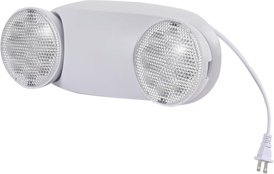 LED Emergency Lights with Battery Backup Commercial Emergency Light Fixtures for Business Home Power Failure Outage Exit Sign Lighting with Plug in Cord AC85-277V 200lm 4Hours