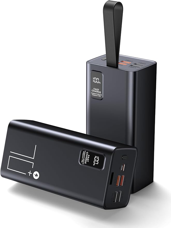 Portable Charger 70000mAh Power Bank High Capacity, 30W PD & QC 3.0 Fast Charging, 5 Output 2 Input USB-C Battery Pack with LED Display for Phone Tablet Camera & Camping Outdoor Travel Party