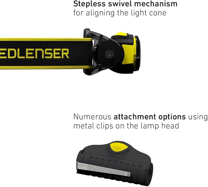 Ledlenser, iH5R High Power LED Professional Headlamp, Rechargeable or AA Alkaline Batteries, Compact, Lightweight, Multiple Helmet Mounting Options