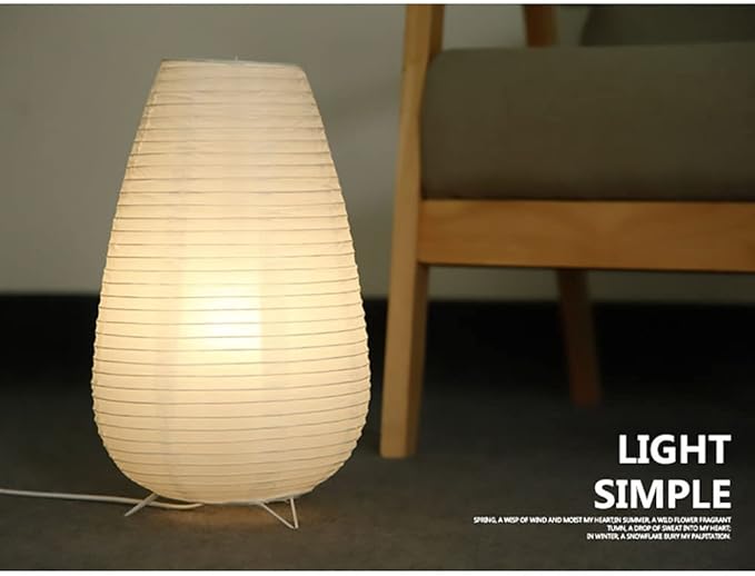 YY YEARCHY Table Lamp Paper Lamp Able Lamp Standing Lamps with Rice Paper Shade for Bedroom Livingroom(Long Type)