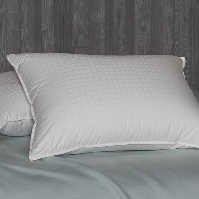Cuddledown Dreamstead Premium Sleeping Pillow| European White Goose Down | 700 Fill Power | 300 Thread Count 100% Cotton Shell | Windowpane Weave | Hypoallergenic | Handcrafted | King – Firm