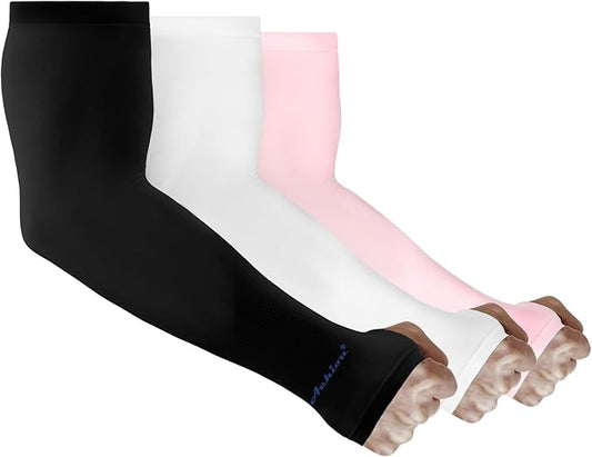 Achiou Arm Sun Sleeves Compression UV Protection Cooling for Men Women Summer Sunblock Basketball Football, Cover Arms Tattoo