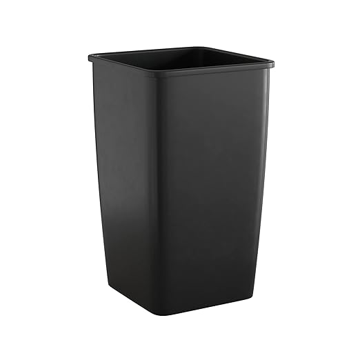 50 Gallon Black Square Commercial Trash Can