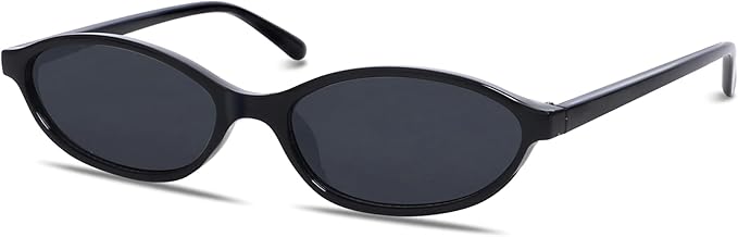 Retro Oval Sunglasses for Women Chic Cat Eye 90s Sunnies Lightweight Narrow Shades Trendy UV protection Sun Glasses