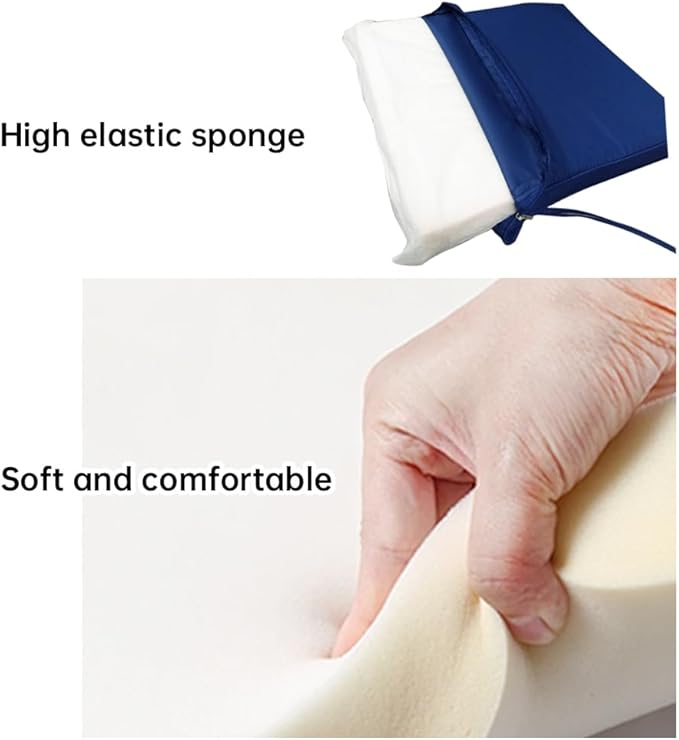 3-Pack Outdoor Patio Furniture Replacement Cushions Set–High-Elastic Sponge Cushions Fit 4-Piece Wicker Rattan Sofa, Loveseat & Chairs, 36x18x2 & 18x18x2, Waterproof, Fade-Resistant (Navy blue)